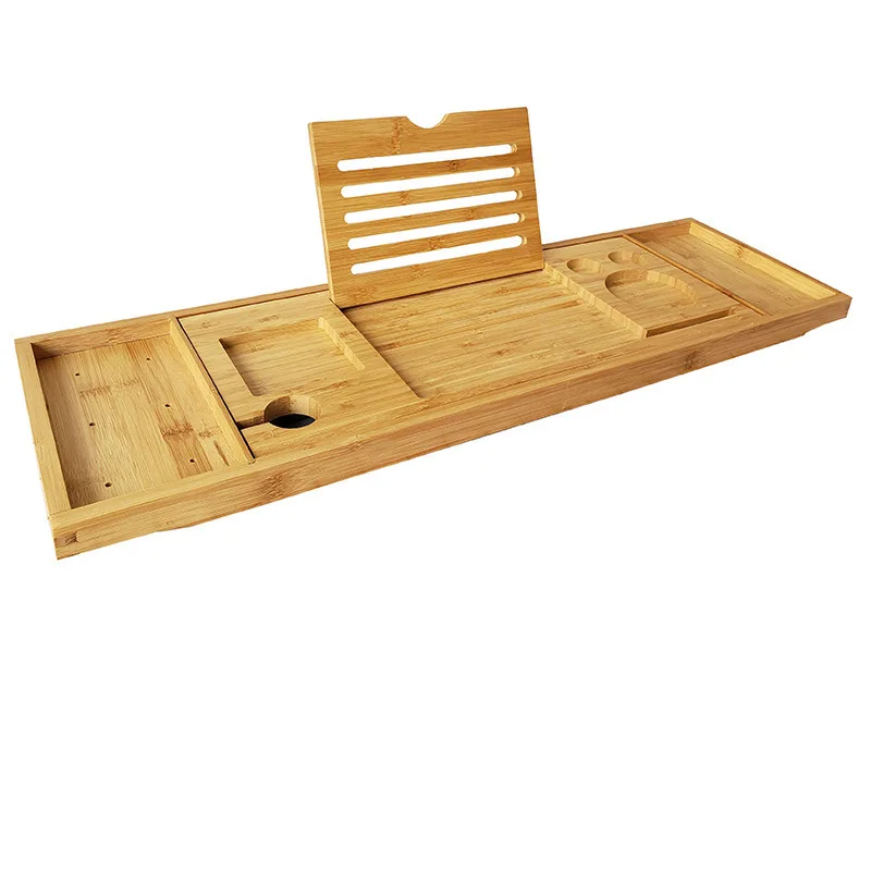 Bath Caddy Tray - Ausziehbares Spa-Badewannentablett aus Bambus, Organizer mit