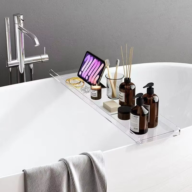 Bath Caddy Tray - Badewannen-Caddy aus Acryl mit Telefonhalter, wasserdichtes,