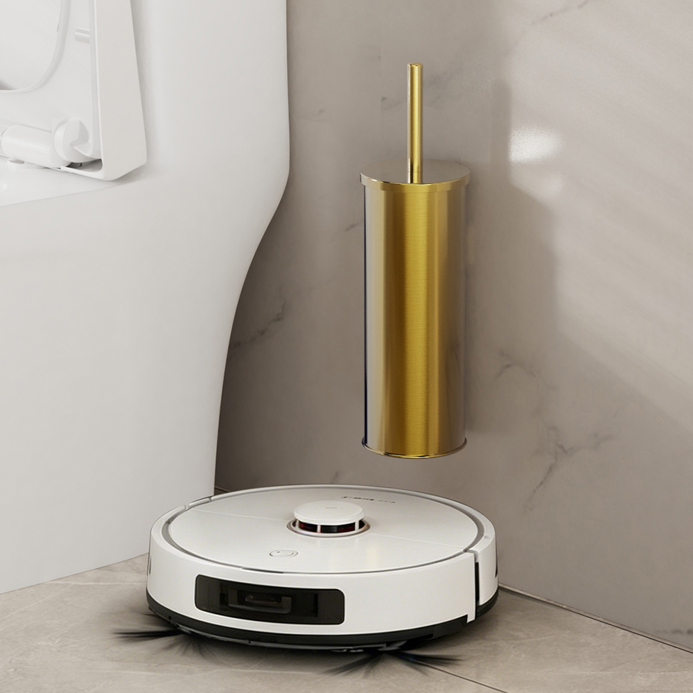 Toilet Brush Holder - Edelstahl-Toilettenbürstenhalter, wandmontiert, freistehend, mit Toilettenbürstenhalter für