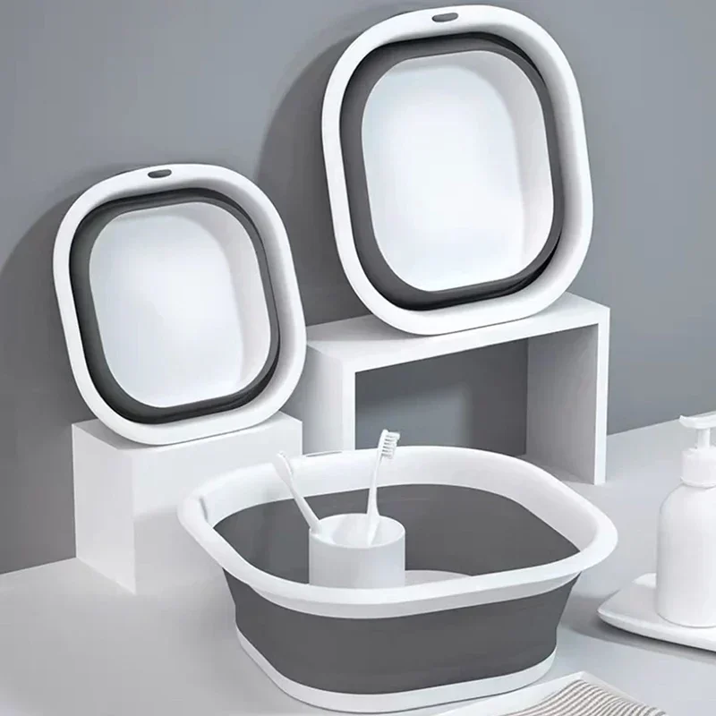 Home Bathroom Wash Basin - Faltbares Kunststoff-Waschbecken, Tragbare Wäschewanne, Multifunktionaler Waschkorb