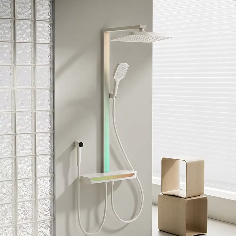 Home In Bathroom - Messing Digitaler Wasserfall-Duschset Wandmontiert Regen-Piano Smart