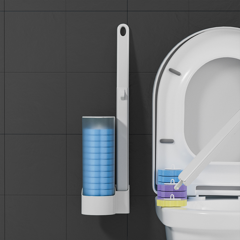 Toilet Brush Holder - Einweg-Toilettenbürste zur Wandmontage, Reinigungswerkzeug für Badezimmer,
