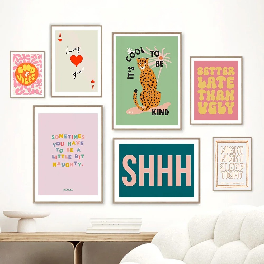 Home Bathroom Quotes - Be Kind Leopard Gepard Wandposter, lustig,