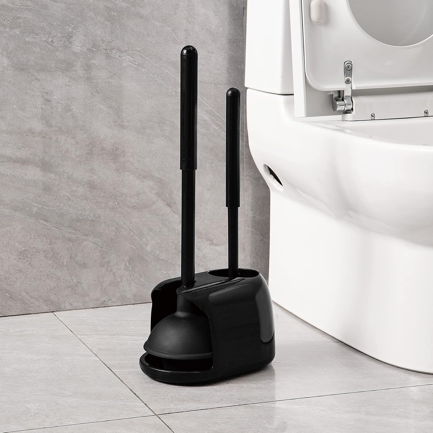 Toilet Brush Holder - 2-in-1 Toilettenbürste und Saugnapf-Set mit Silikonbürstenkopf,