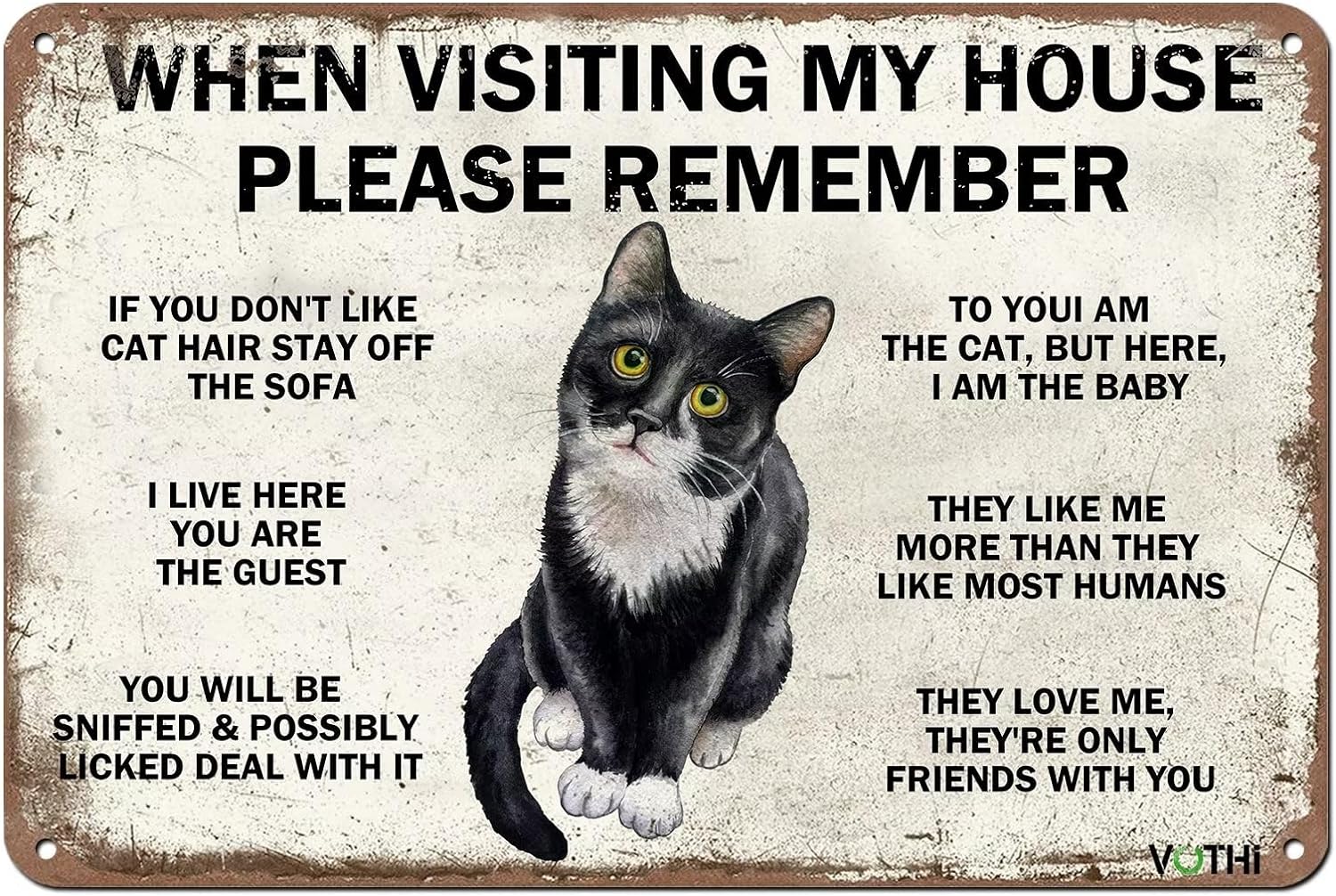 Bathroom Home Visit - Katzenschild zum Thema „Wenn Sie zu