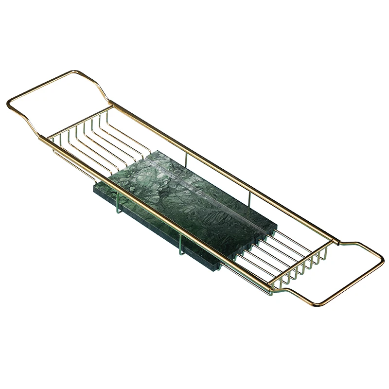 Bath Caddy Tray - Edelstahl-Badewannenablage mit ausziehbaren Seiten, Teleskop-Regal aus