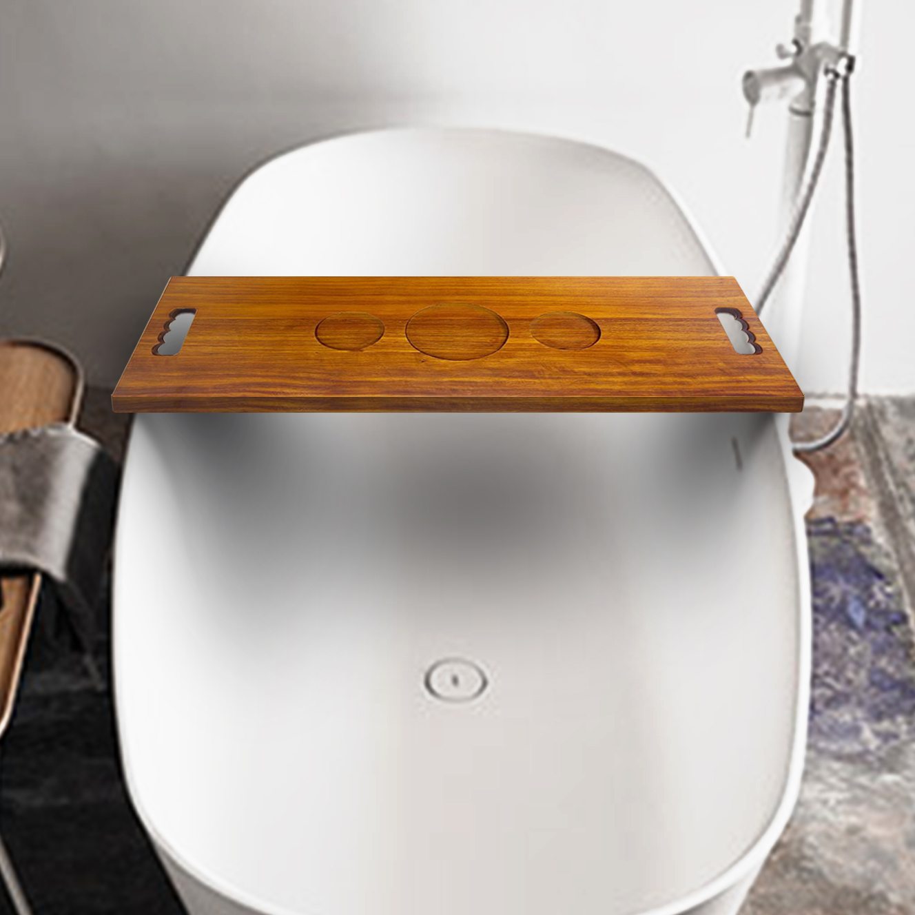 Massivholz-Badewannenablage mi – Bath Caddy Tray Bewertung und Preis