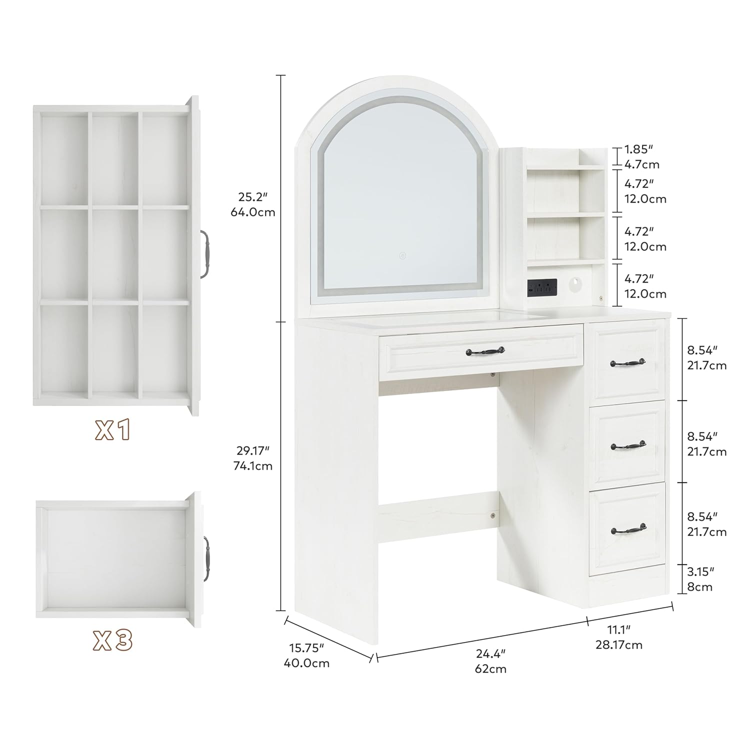 Moderner Schminktisch mit bele – Home Outlet Bathroom Vanity Bewertung und Preis