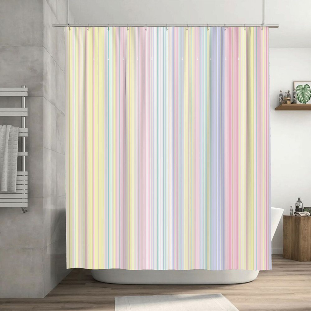 Weicher gestreifter Duschvorha – Home Bathroom Colors Bewertung und Preis