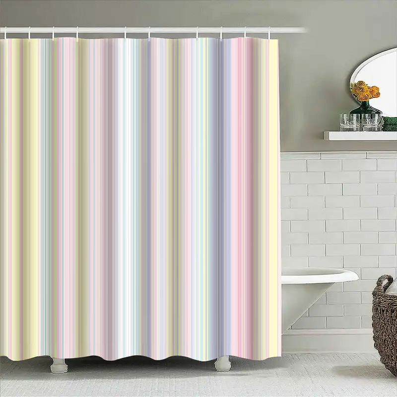 Weicher gestreifter Duschvorha – Home Bathroom Colors Bewertung und Preis