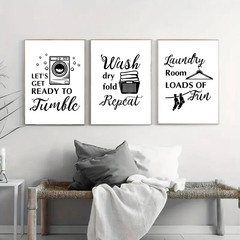 Einfache Schwarz-Weiß-Wäscheru – Home Bathroom Quotes Bewertung und Preis