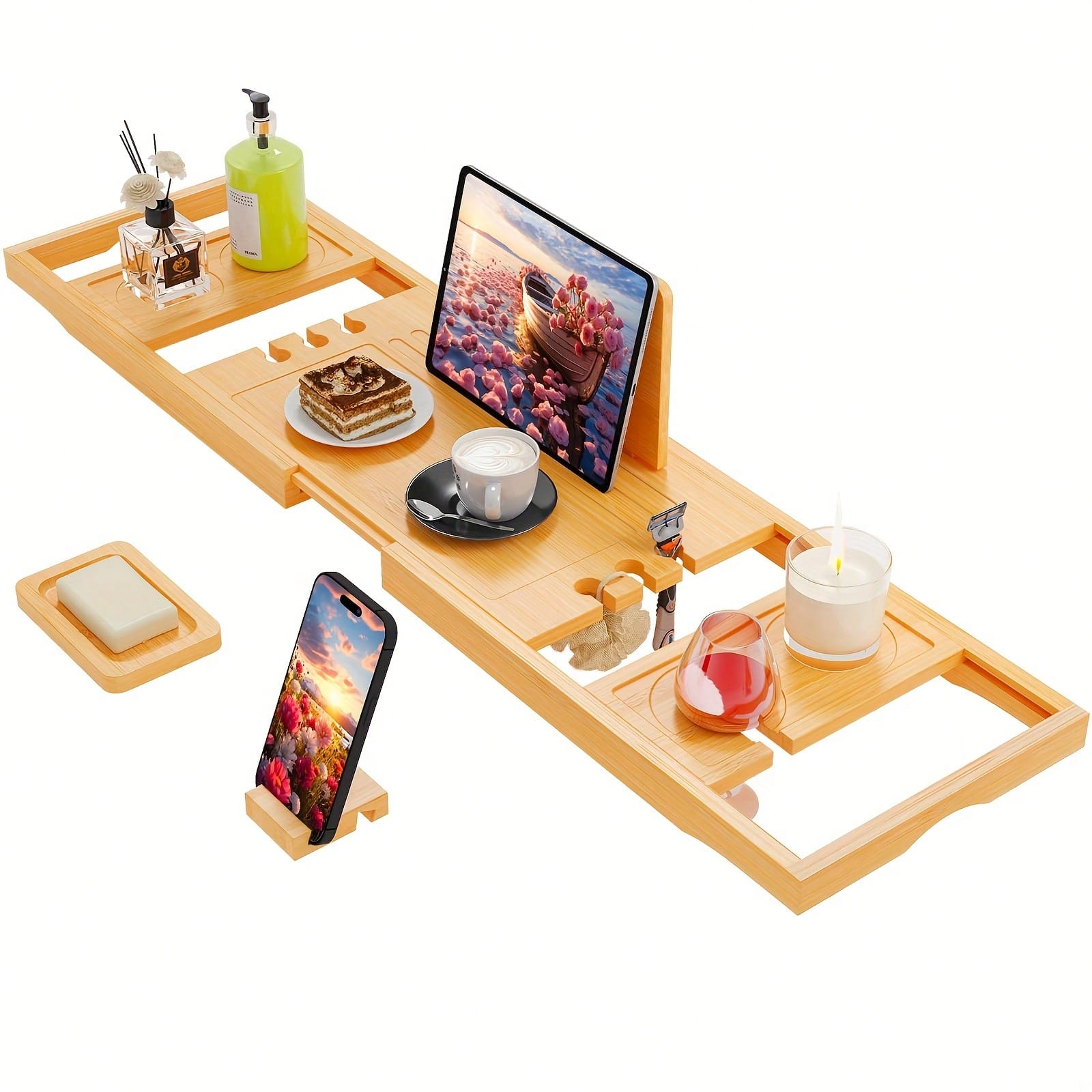 Badezimmer-Organizer aus Bambu – Bath Caddy Tray Bewertung und Preis