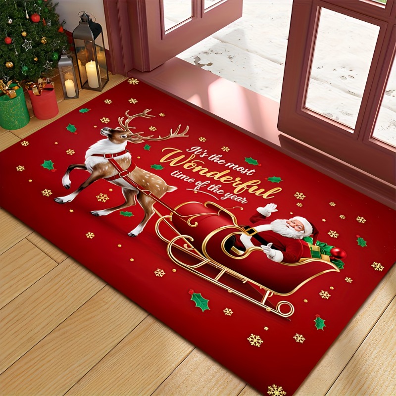Rote Weihnachts-Flanell-Fußmat – Home Bathroom Quotes Bewertung und Preis
