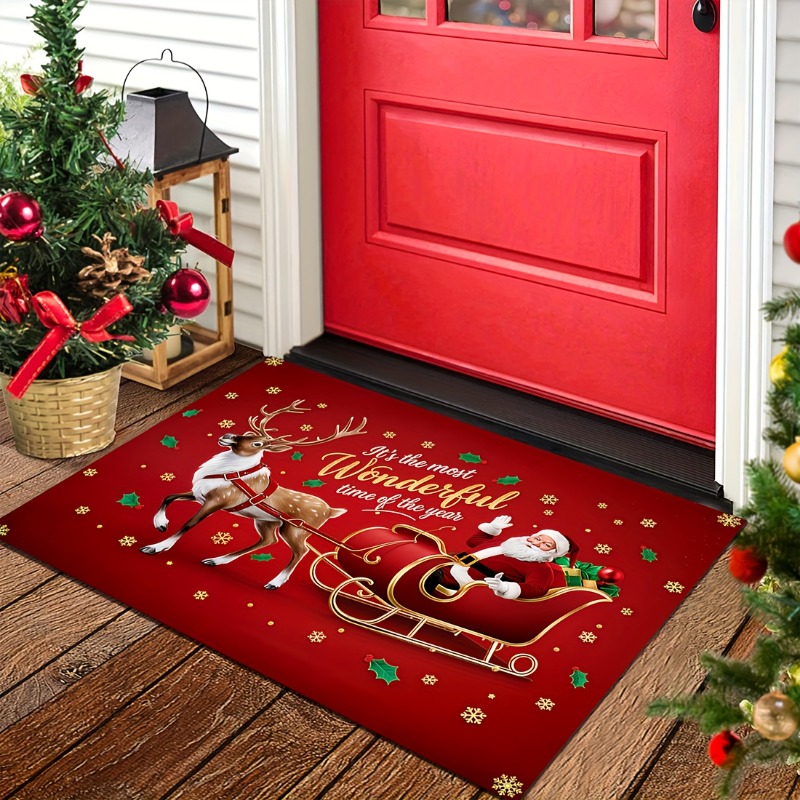 Rote Weihnachts-Flanell-Fußmat – Home Bathroom Quotes Bewertung und Preis